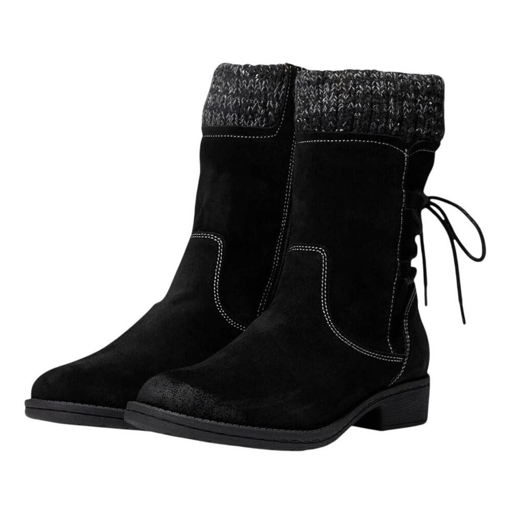 Comfortiva Womens Salem Casual Boots US 7 WIDE EU 38 Black Suede Waterproof NIB